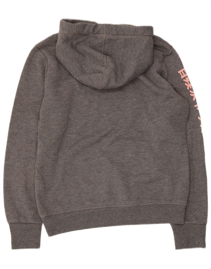SUPERDRY Jersey con capucha gráfica para mujer UK 44 Poliéster gris medio