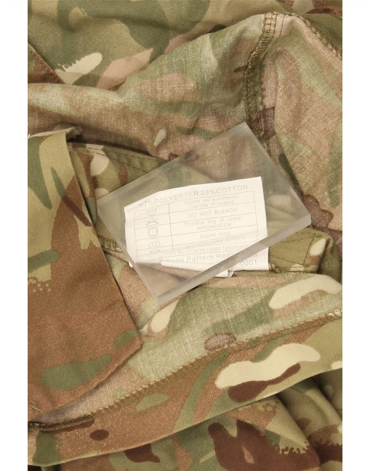 Vintage hombres chaqueta militar Reino Unido 40 grande caqui camuflaje poliéster