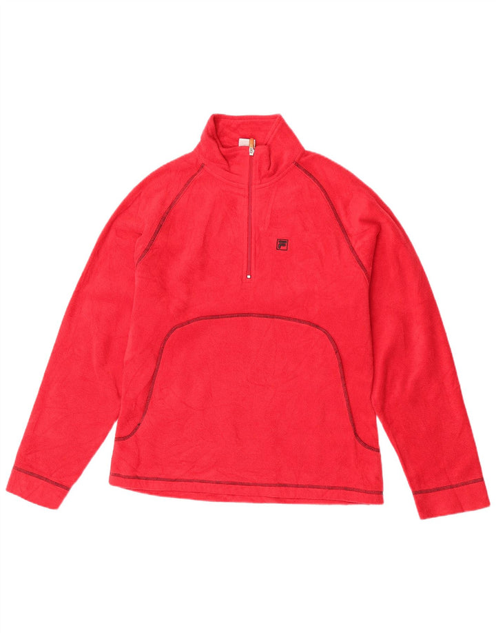 Jersey de forro polar con cuello y cremallera para mujer Fila IT 46/48 Poliéster rojo grande