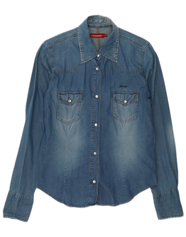 Carrera Camisa vaquera para mujer UK 46 Algodón azul grande