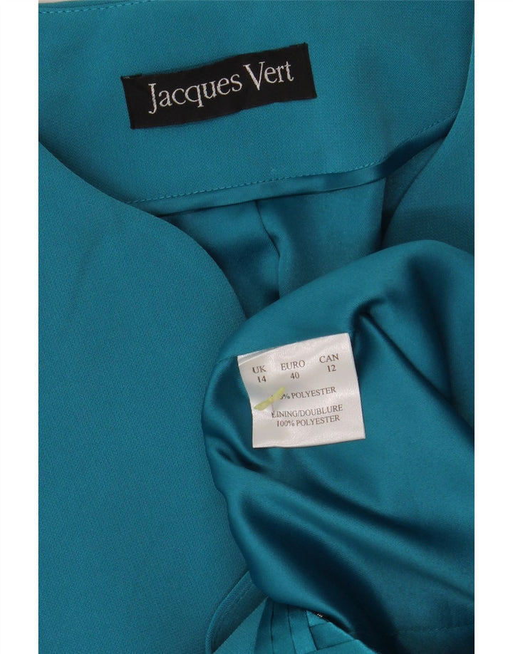 JACQUES VERT Womens Blazer Jacket UK 14 Large Turquoise Polyester