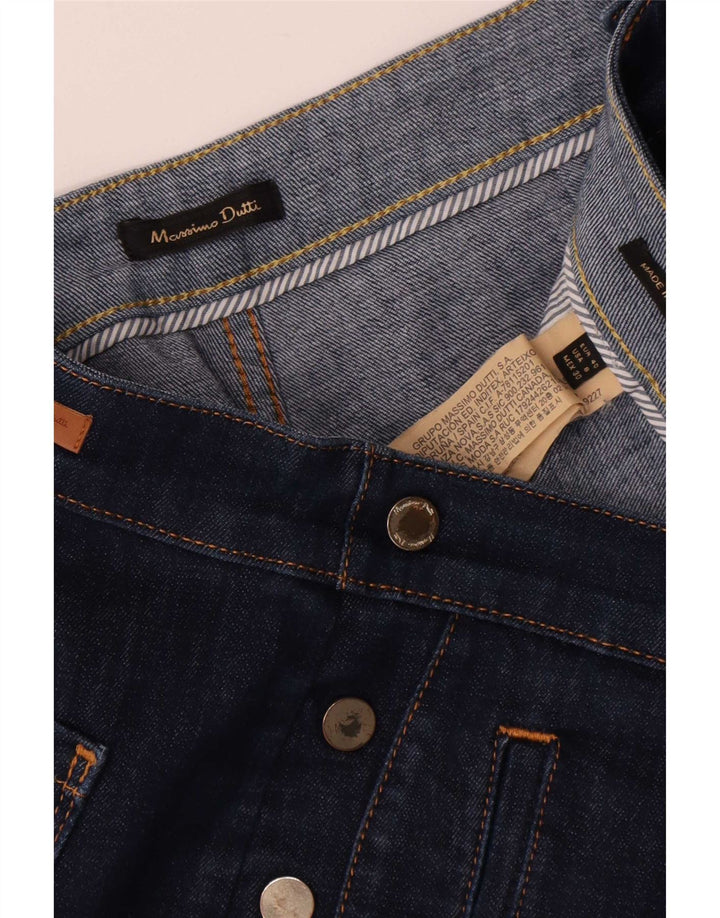 Massimo Dutti Vaqueros Cropped Mujer EU 40 Medium W30 L25 Azul Marino Algodón