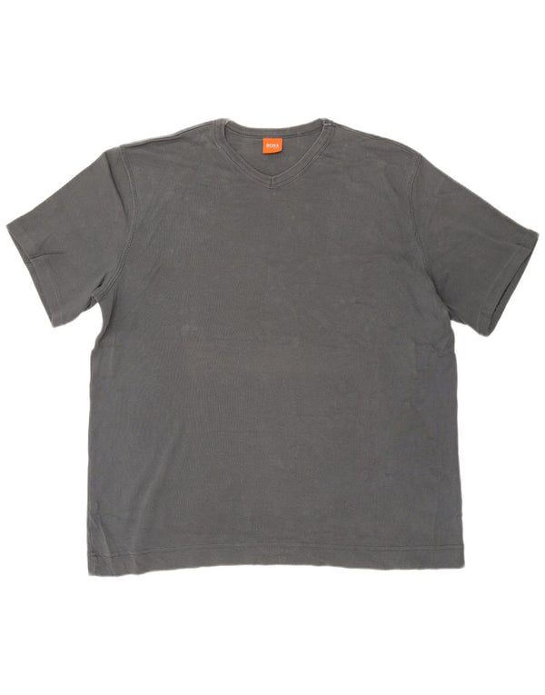 HUGO BOSS Camiseta Hombre Top XL Gris Algodón