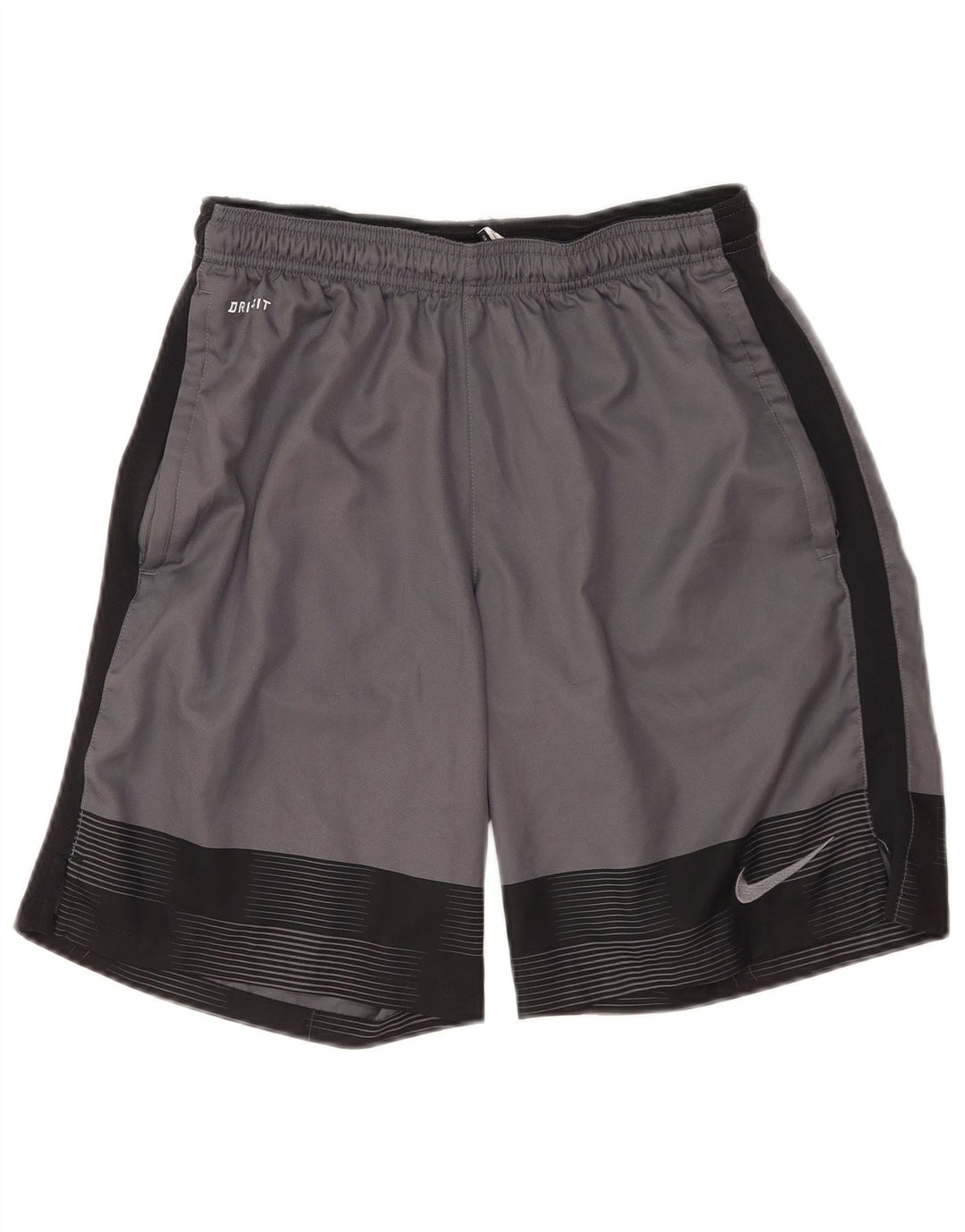 Pantalones cortos deportivos Nike Dri Fit para hombre Poliéster color block gris medio