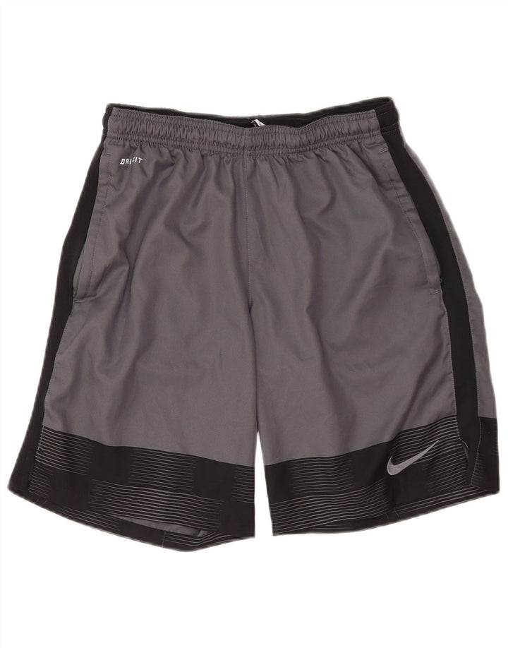 Pantalones cortos deportivos Nike Dri Fit para hombre Poliéster color block gris medio