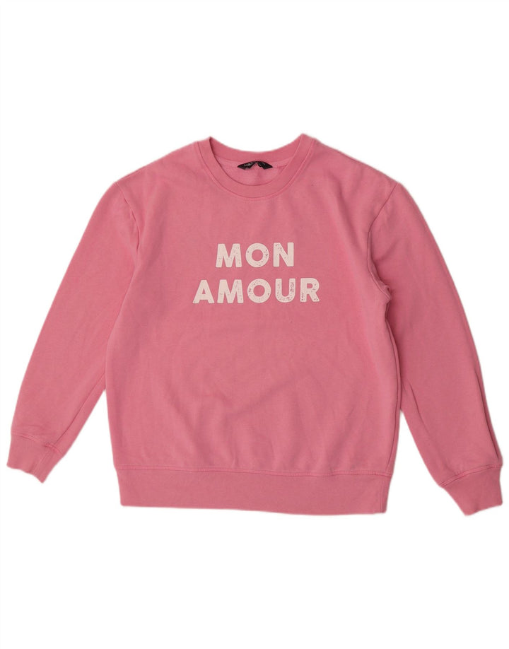 Marks & Spencer - Sudadera gráfica para mujer (talla 40), algodón rosa mediano