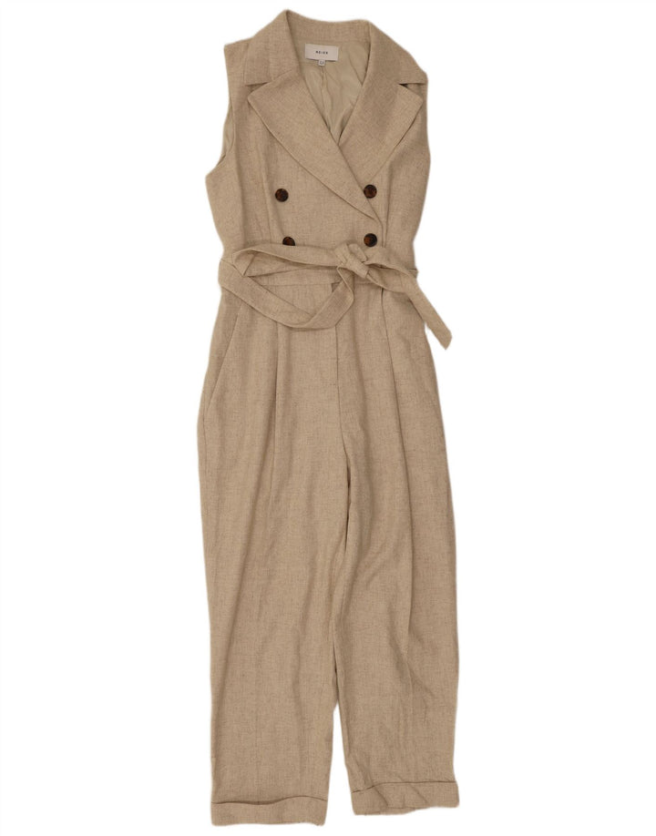 Mono sin mangas para mujer Reiss UK 42 Lana beige medio