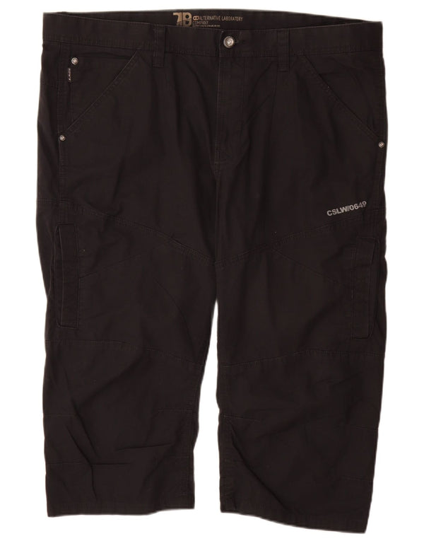 ANGELO LITRICO Bermudas tipo cargo para hombre EU 58 4XL W42 Algodón negro