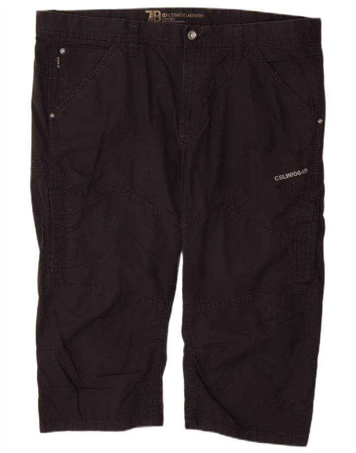 ANGELO LITRICO Bermudas tipo cargo para hombre EU 58 4XL W42 Algodón negro