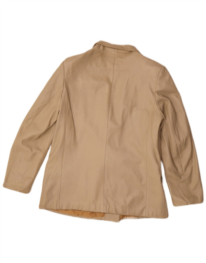 Vintage mujer chaqueta blazer de doble pecho IT 42 Beige medio