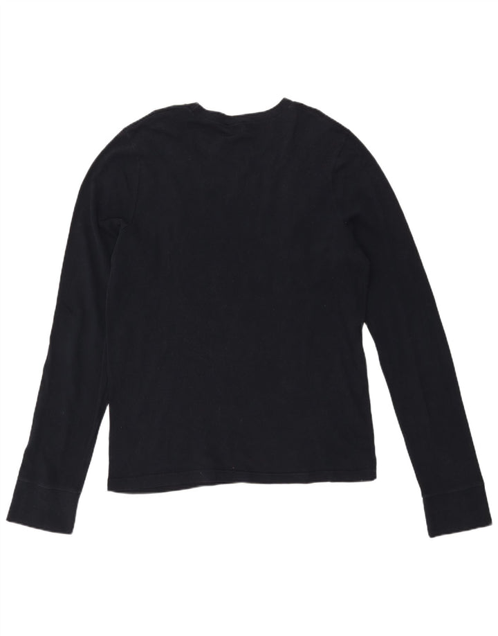 Hollister Hombre Graphic Top Manga Larga Grande Algodón Negro