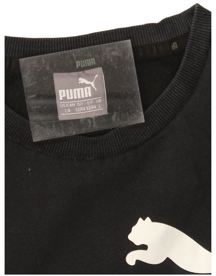 PUMA Mens Graphic Sweatshirt Jumper Large Black