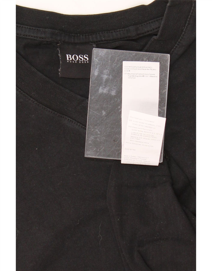 HUGO BOSS Mens T-Shirt Top Large Black Cotton