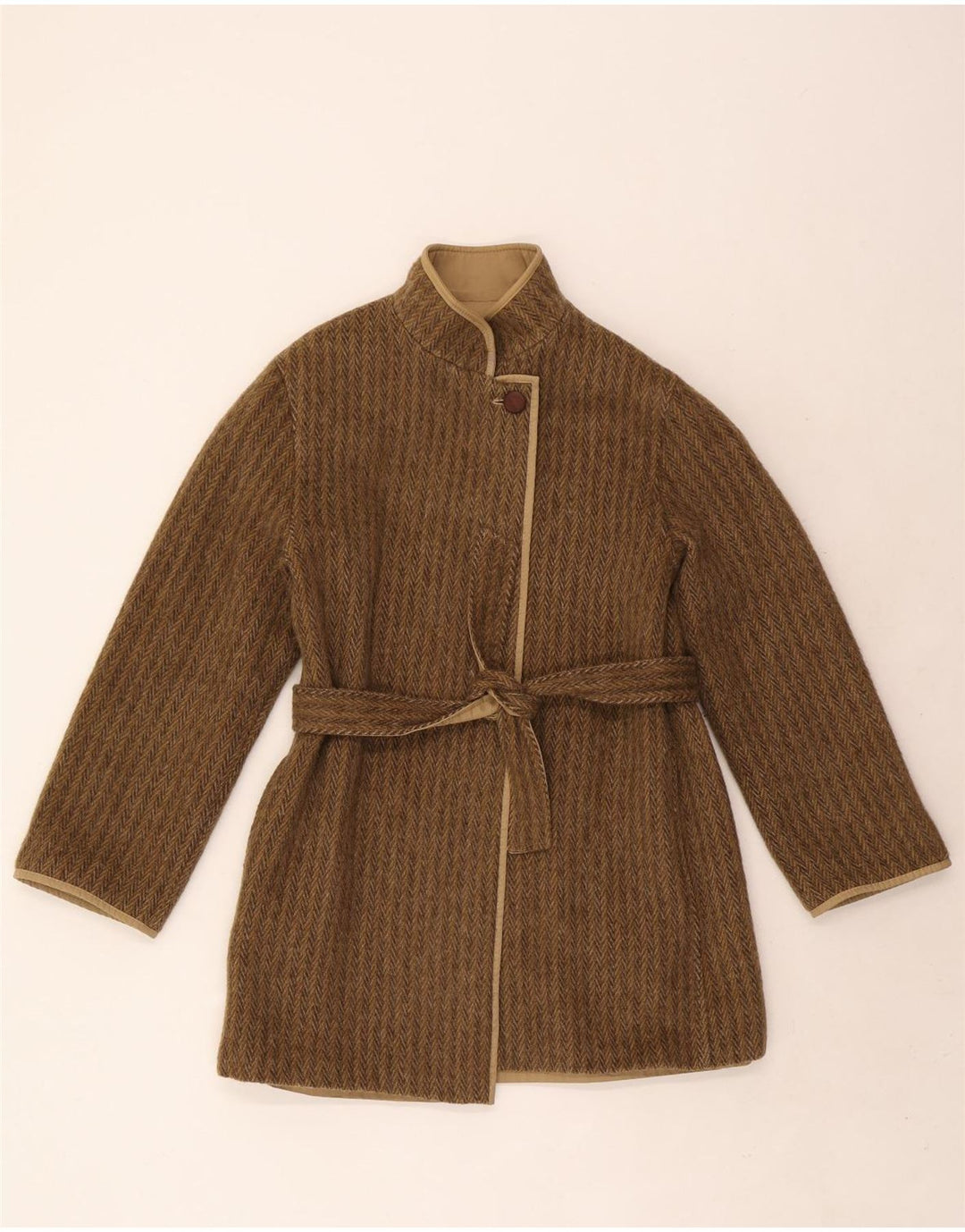 Abrigo reversible vintage para mujer IT 42 Caqui medio