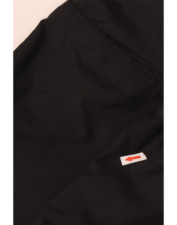 Reebok Chaqueta impermeable con capucha para niños de 13 a 14 años, talla grande, nailon negro