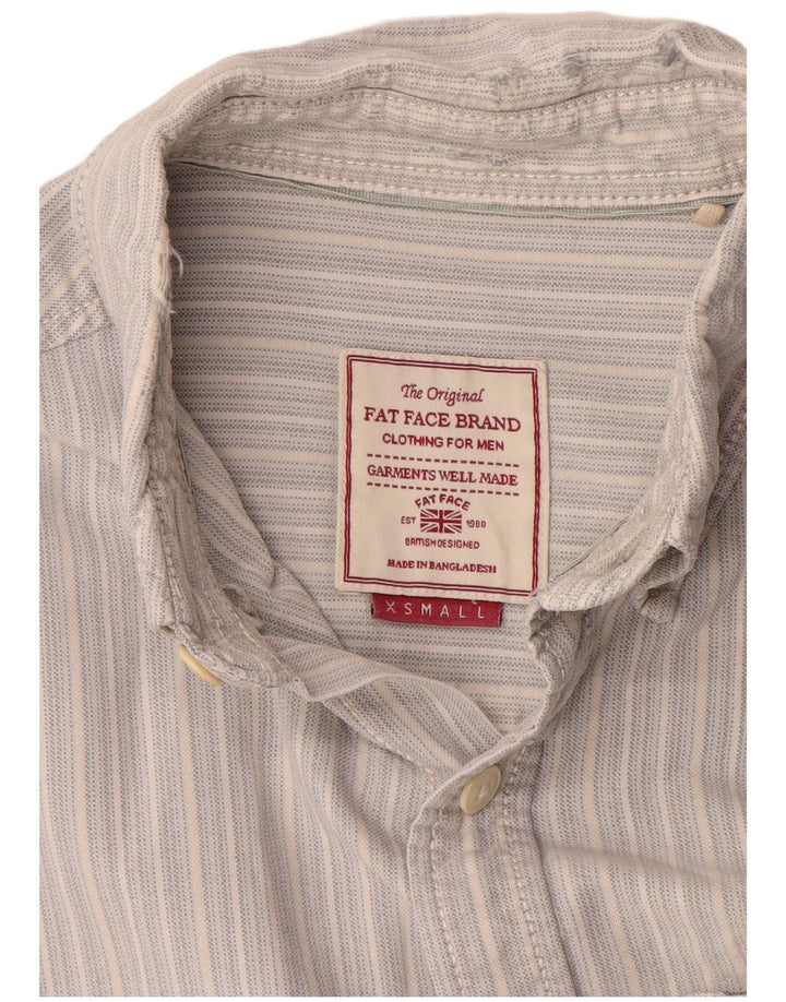 Camisa de hombre Fat Face Small de algodón a rayas grises