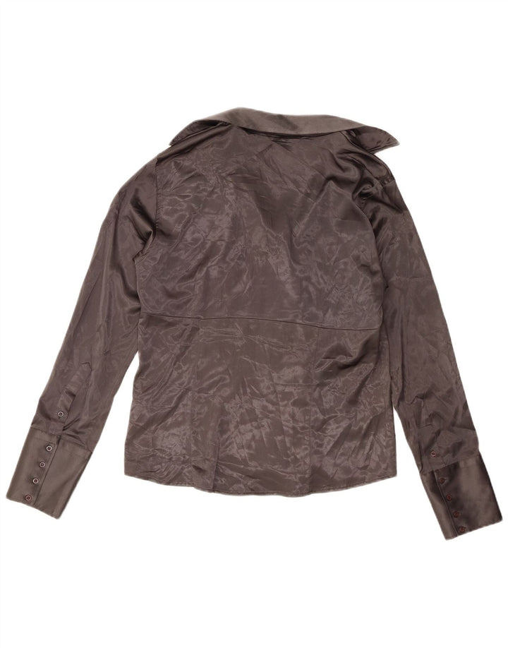 Zara Mujer Jersey Camisa Blusa ES 40 XL Poliéster Gris