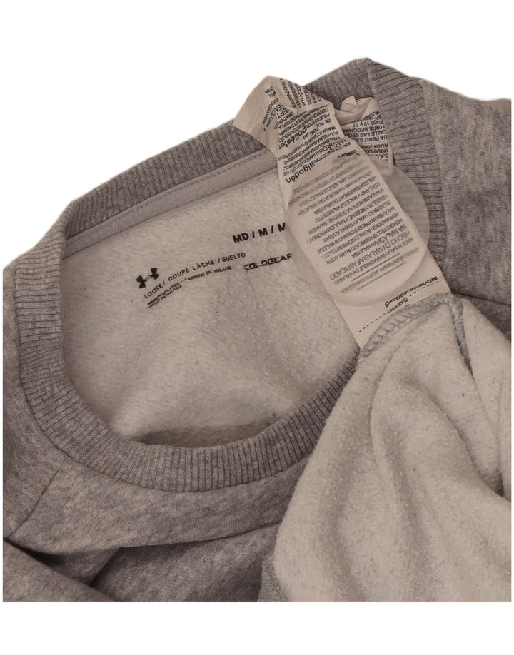 UNDER ARMOUR Sudadera Cold Gear para hombre, jersey de algodón moteado en gris medio