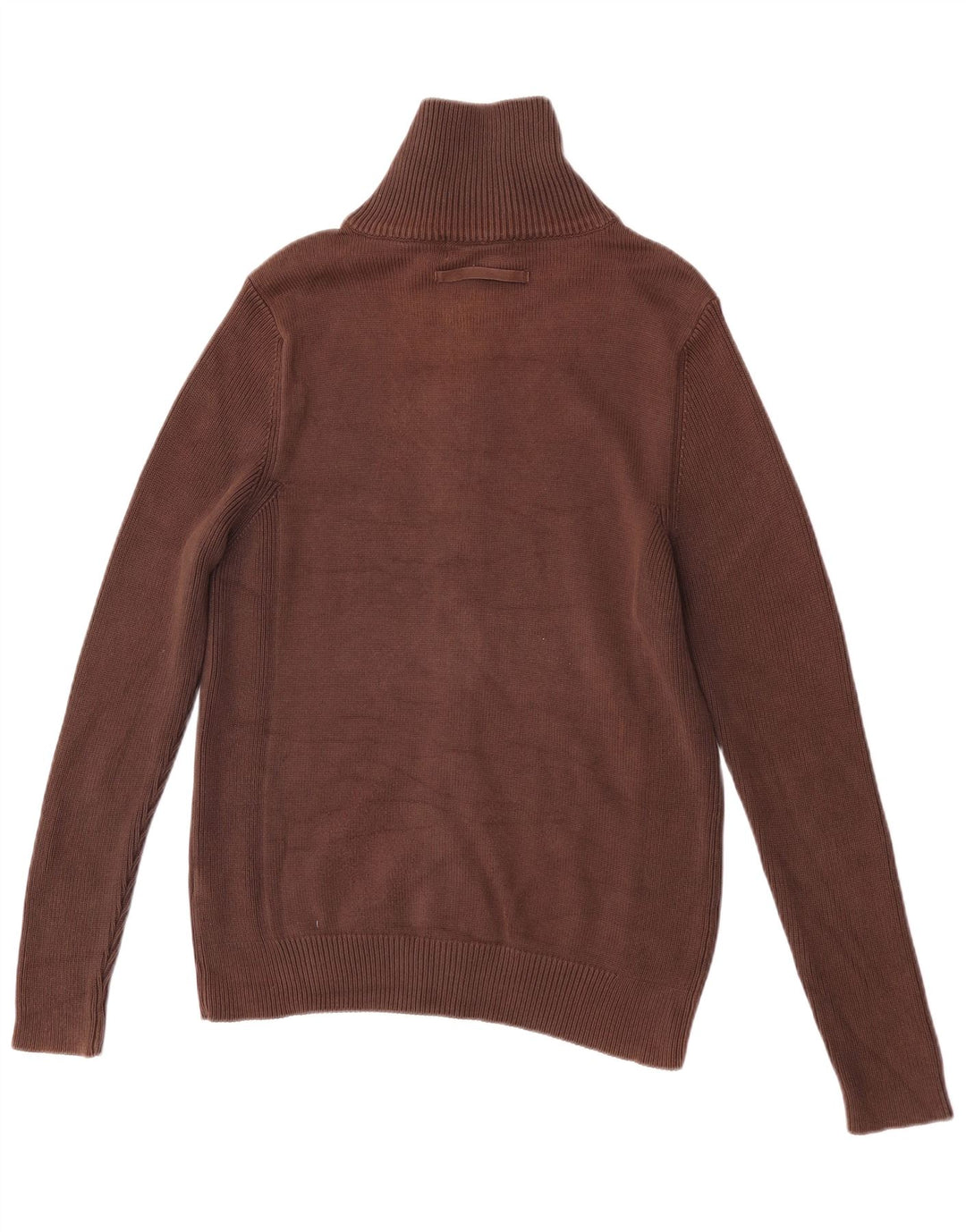 Zara Hombre Cárdigan Suéter Grande Algodón Marrón