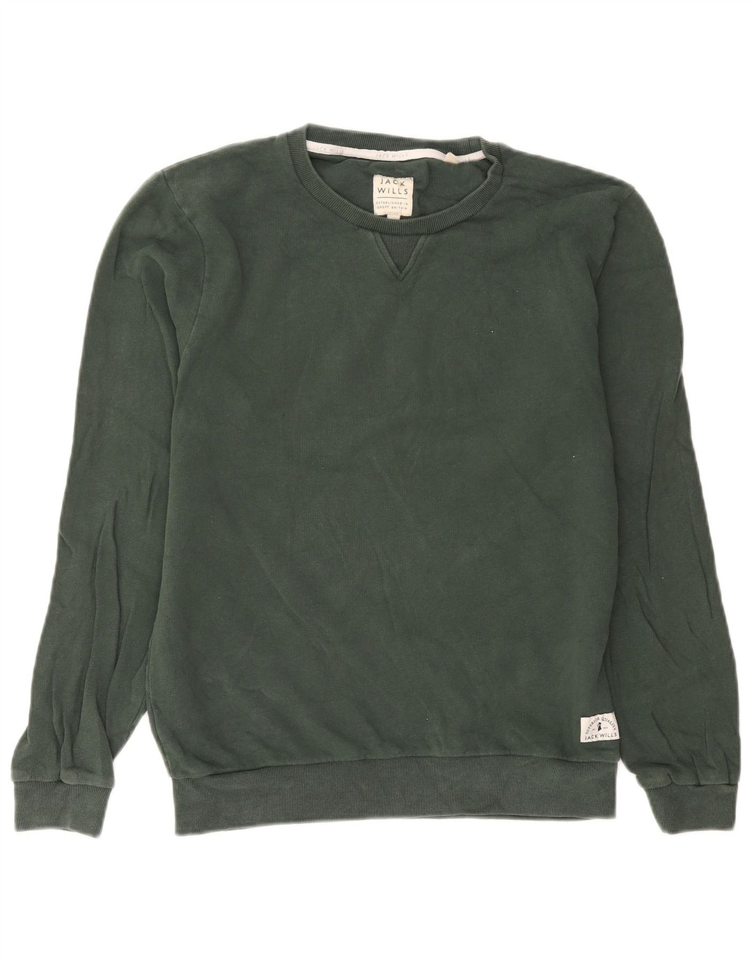 Jack Wills Hombre Sudadera Jumper Small Verde Algodón