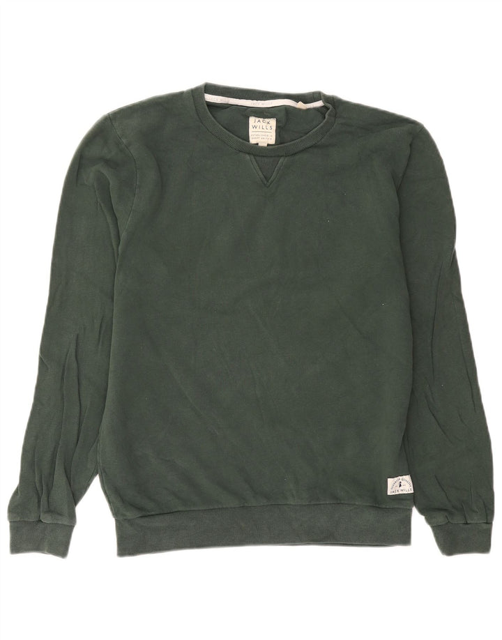 Jack Wills Hombre Sudadera Jumper Small Verde Algodón