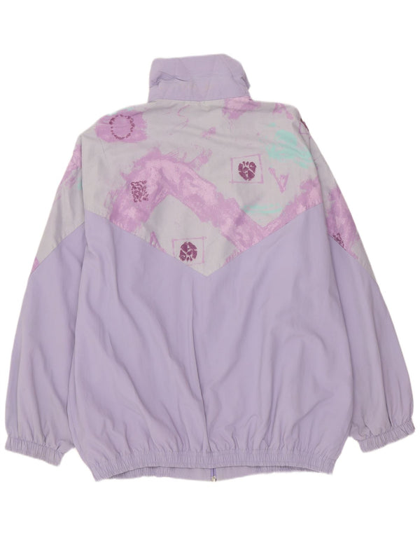 Vintage mujer oversize chándal top chaqueta IT 48 XL púrpura colorblock