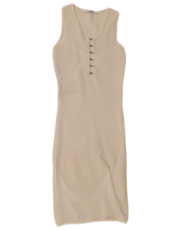 Guess Vestido ajustado sin mangas de crochet para mujer UK 4 XS Blanco
