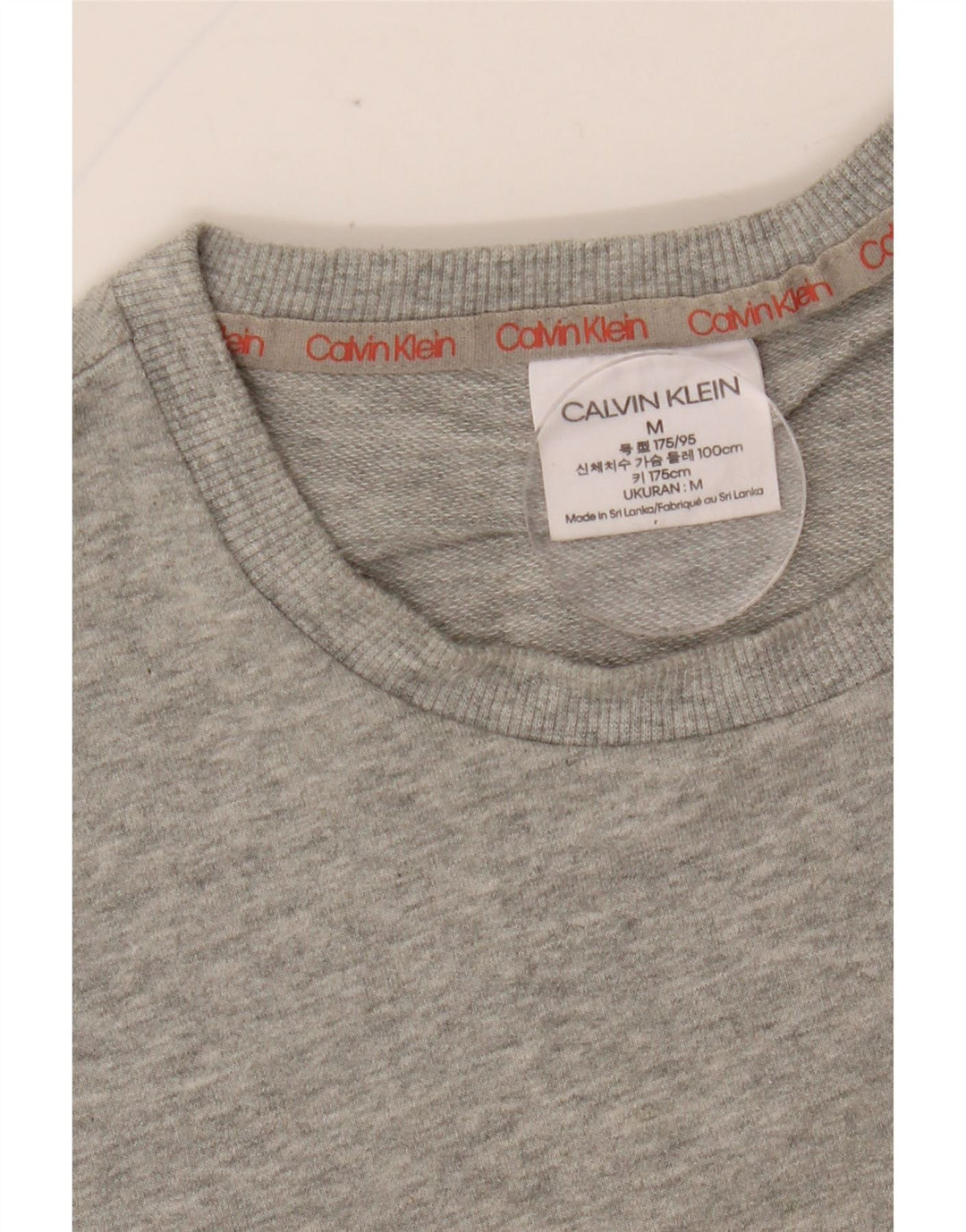 CALVIN KLEIN Hombre Sudadera Gráfica Jersey Gris Medio