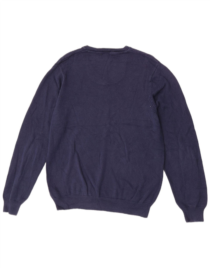 Marks & Spencer Jersey de corte regular con cuello en V para hombre Azul marino mediano
