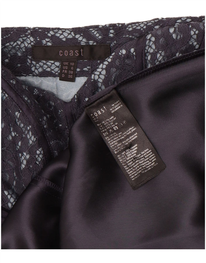 Coast Vestido Sin Tirantes Para Mujer UK 40 Pequeño Poliéster Púrpura