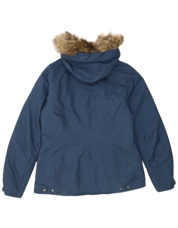 Jack Wills Womens Hooded Windbreaker Jacket UK 12/14 Medium Navy Blue