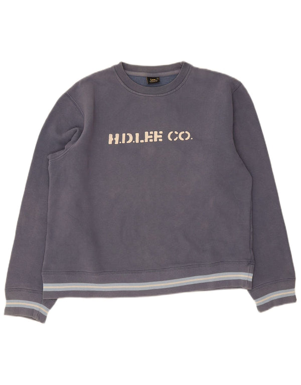 Sudadera con gráfico Lee para mujer, talla 44, talla mediana, color azul marino
