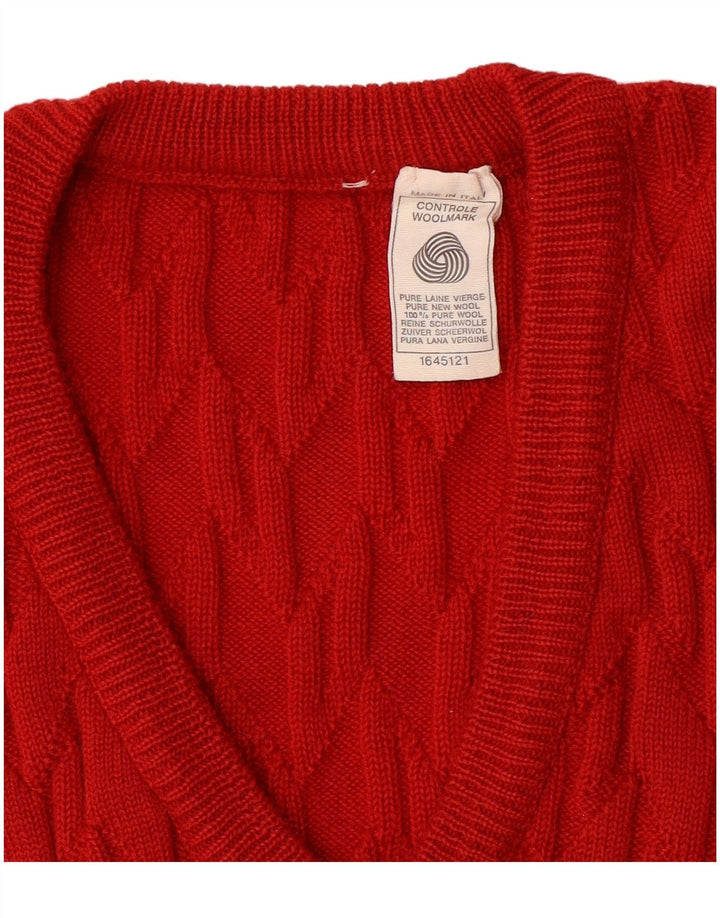 Vintage hombres chaleco tanque top pequeña lana roja