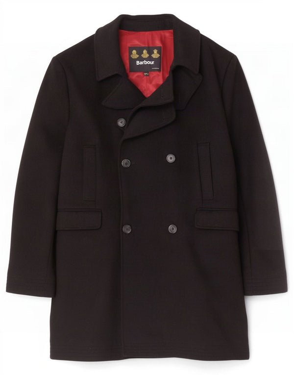 Barbour Abrigo cruzado para hombre UK 44 2XL Lana negra