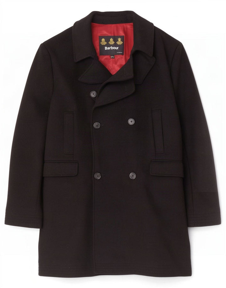 Barbour Abrigo cruzado para hombre UK 44 2XL Lana negra