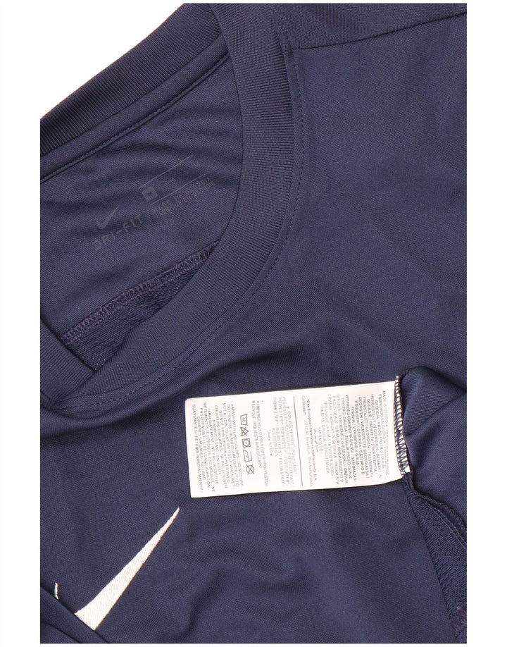 Camiseta Nike Dri Fit para hombre Top medio azul marino Poliéster