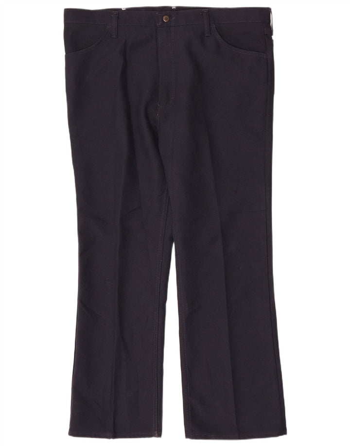 WRANGLER Pantalón casual recto para hombre W42 L30 Poliéster azul marino