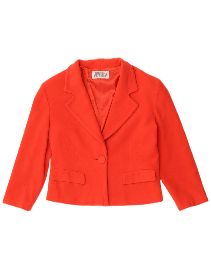 Armórica Chaqueta Blazer De 1 Botón Para Mujer IT 44 Lana Roja Mediana