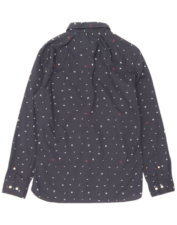 Jack & Jones Mens Abstract Pattern Shirt Medium Navy Blue Polyester