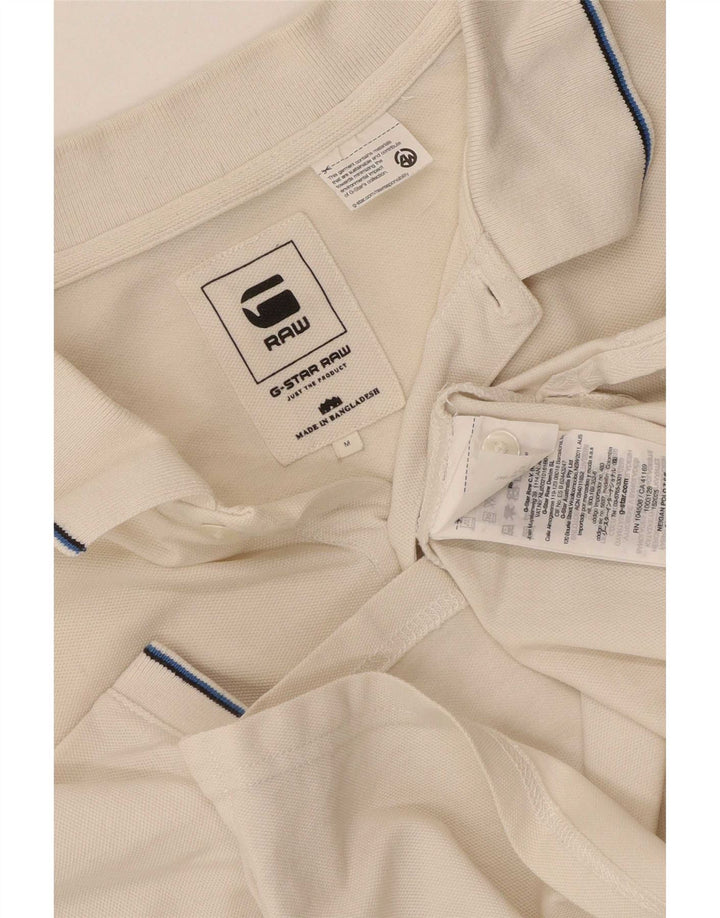 G-Star Polo para hombre de algodón blanco mediano