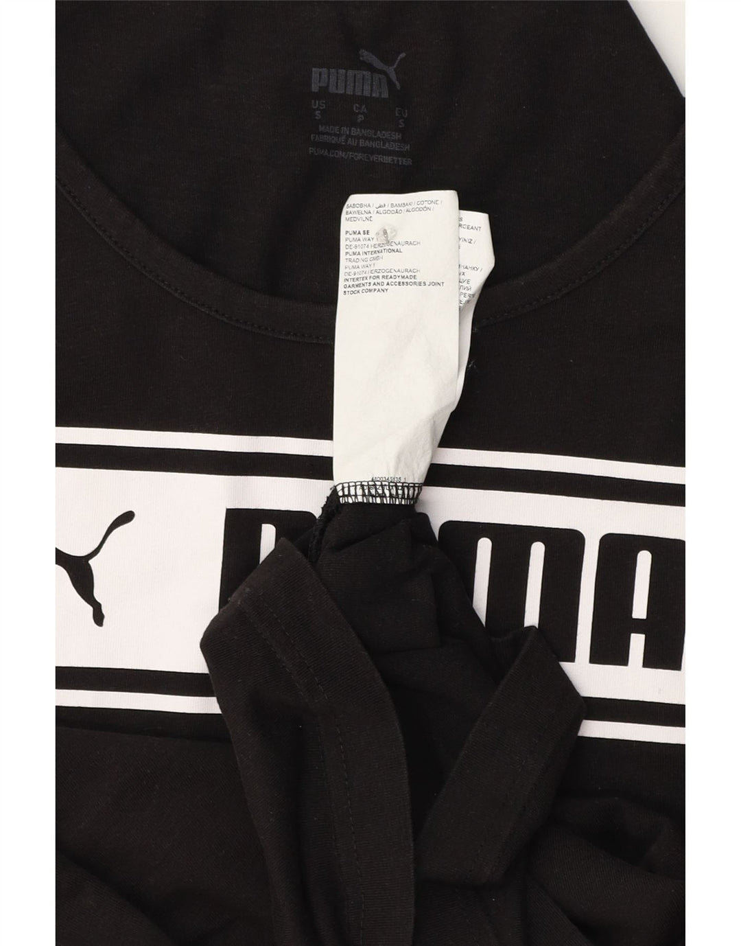 Puma Hombre Gráfico Chaleco Top Pequeño Algodón Negro