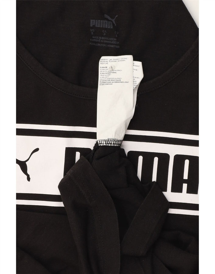 Puma Hombre Gráfico Chaleco Top Pequeño Algodón Negro