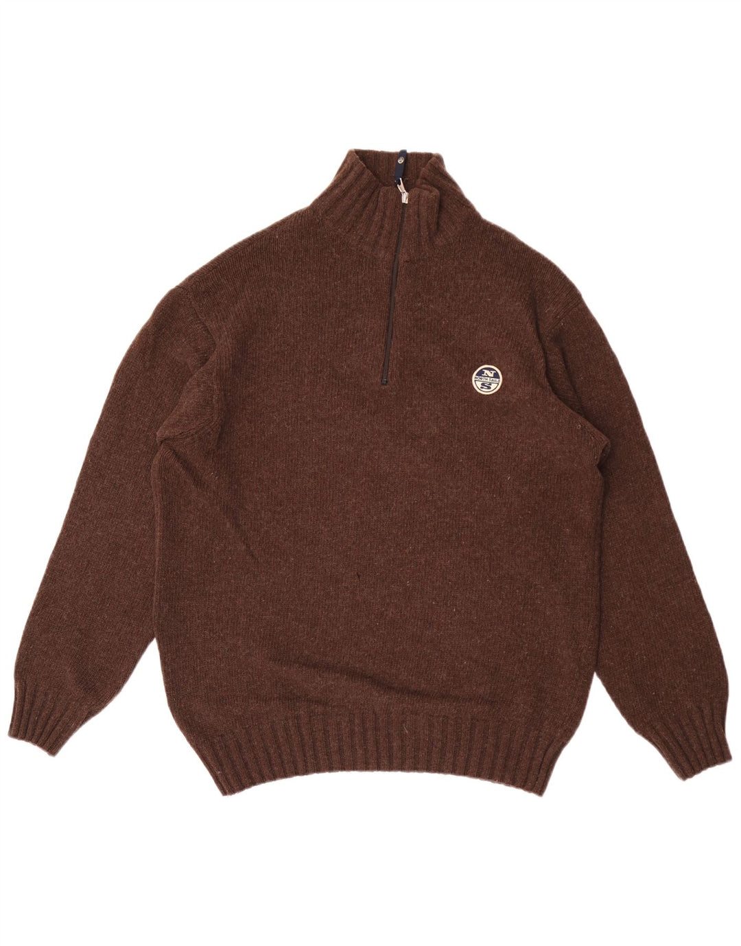North Sails Jersey De Cuello Con Cremallera Para Hombre De Lana Marrón Grande