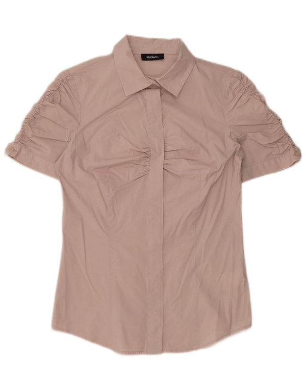 MAX & CO. Blusa camisera de manga corta para mujer UK 10 Small Pink Cotton