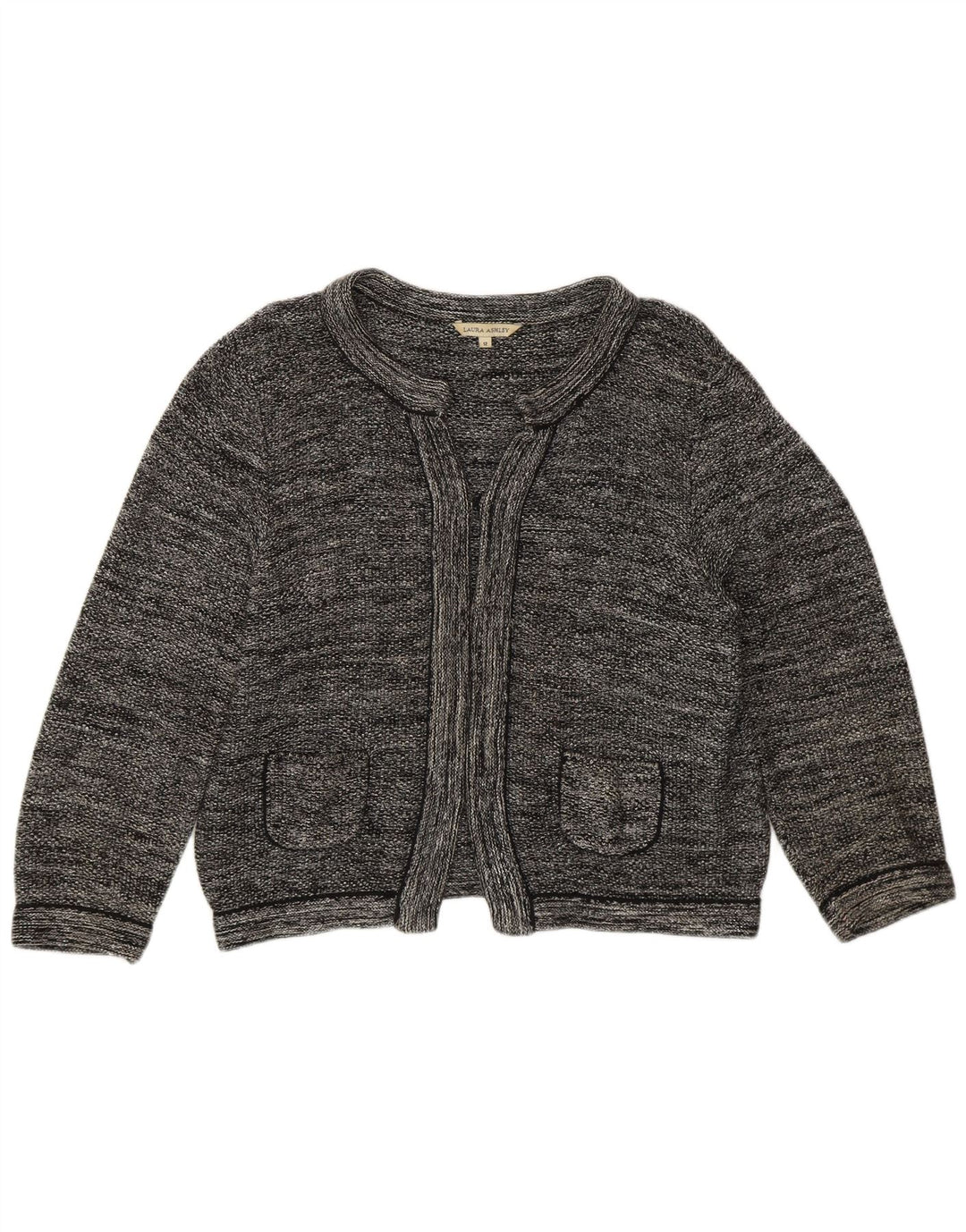 Laura Ashley Jersey Bolero Abierto para Mujer Reino Unido 12 Algodón Gris Medio