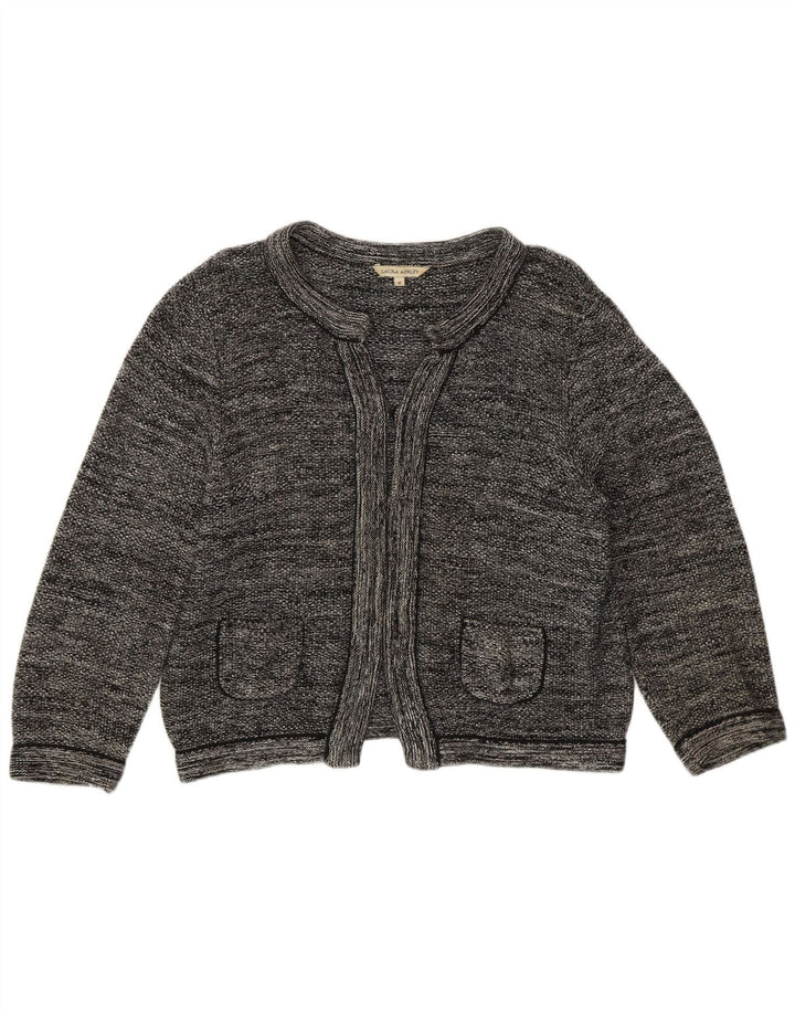 Laura Ashley Jersey Bolero Abierto para Mujer Reino Unido 12 Algodón Gris Medio