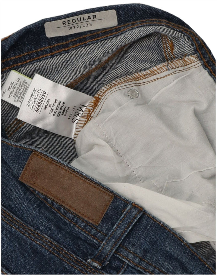 Marks & Spencer Vaqueros rectos regulares para hombre W32 L33 Algodón azul