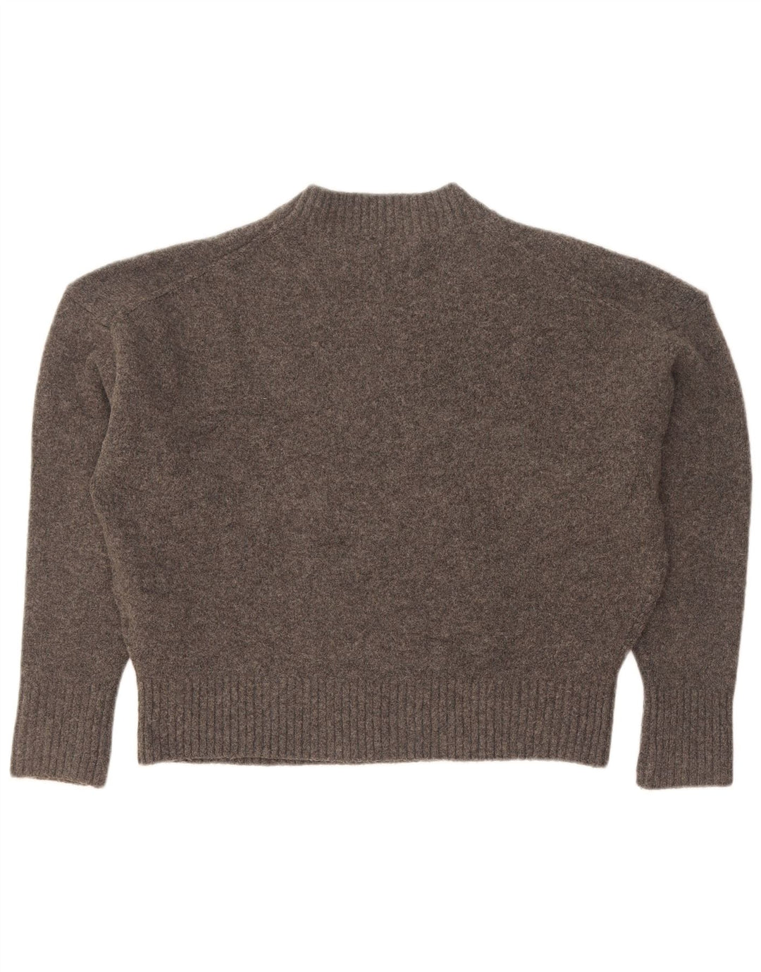 Zara Mujer Crop Oversize Cuello Redondo Jersey Suéter UK 10 Small Gris
