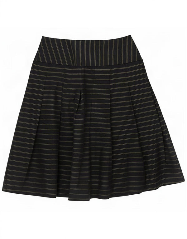 Vintage mujer A-Line falda US 3 XS W26 negro rayas