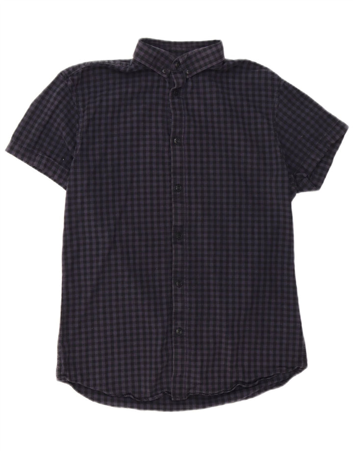 Jack & Jones Camisa Regular Fit De Manga Corta Para Hombre Small Navy Blue Gingham